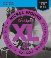 D'Addario EXL120-7 струны для 7-струнной электрогитары Super Light, никель, 9-54 от музыкального магазина МОРОЗ МЬЮЗИК