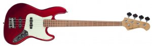 SQOE BS400 MRD бас гитара Jazz Bass 21 лад, корпус тополь, гриф Канадский карбонизированный клён, цвет красный от музыкального магазина МОРОЗ МЬЮЗИК