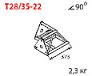 АЛЮМИНИЕВЫЕ И СТАЛЬНЫЕ КОНСТРУКЦИИ IMLIGHT T28/35-22 Стыковочный угол 90 градусов, d28х2 \ d16х2мм. Основная труба сплав АД35т1