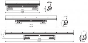 Monon VBAR-0324-PXS-0 600mm линейный светильник, LED RGBA 60 Вт, покрытие 10°/15°/30°/60°, DMX 9 CH, IP65, 620 мм от музыкального магазина МОРОЗ МЬЮЗИК