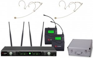 VOLTA US-102H (КЕЙС) (572-611MHz) микрофонная многоканальная радиосистема с двумя головными микрофонами (+две петлички), UHF диапазон, PLL-synthes от музыкального магазина МОРОЗ МЬЮЗИК