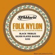 D'Addario EJ32 Folk Nylon Комплект струн для акустической гитары, шарик на конце, нейлон/посеребренные от музыкального магазина МОРОЗ МЬЮЗИК