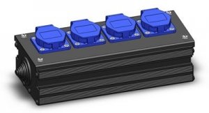 Partner-LM PC-4 Eco Schuko Power Connector (4 Schuko) Коробка коммутационная, 4 розетки PCE Schuko 16A, проходная, диаметр под трубу 37 мм от музыкального магазина МОРОЗ МЬЮЗИК