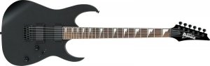 IBANEZ GIO GRG121DX-BKF BLACK FLAT электрогитара 24 лада, H-H, корпус махагони, гриф клён, накладка палисандр акулий зуб, фикс бридж, цвет чёрный мат от музыкального магазина МОРОЗ МЬЮЗИК