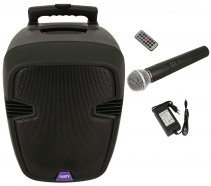 Acury AS-12T автономная мобильная акустическая система USB/MP3/FM/Bluetooth/microSD с встроенным усилителем 200 Вт, 1 радиомикрофон в комплекте от музыкального магазина МОРОЗ МЬЮЗИК