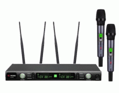 VOLTA US-102 (590-630MHZ) Микрофонная 100-канальная радиосистема с двумя ручными динамическими микрофонами UHF диапазона (590-630MHZ) от музыкального магазина МОРОЗ МЬЮЗИК