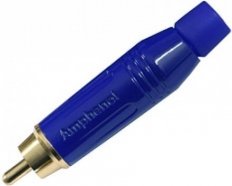 КОММУТАЦИЯ, РАЗЪЕМЫ, ПЕРЕХОДНИКИ Amphenol ACPR-BLU кабельный разъем RCA штекер, металлический корпус, позолоченные контакты, цвет синий