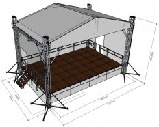 АЛЮМИНИЕВЫЕ И СТАЛЬНЫЕ КОНСТРУКЦИИ PS СК 9,6*6,0 м сборно разборный сценический комплекс