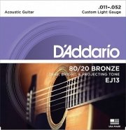 D'Addario EJ13 BRONZE 80/20 комплект струн для акустической гитары бронза Extra Light 11-52 от музыкального магазина МОРОЗ МЬЮЗИК