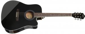 CARAVAN MUSIC HS-4111 BK гитара акустическая Dreadnought 41" с ВЫРЕЗОМ, верхняя дека липа, нижняя дека и обечайка липа, чёрный от музыкального магазина МОРОЗ МЬЮЗИК