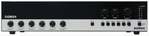 Audac COM24MK2 Усилитель-микшер, 5 зон на 240 Вт/100 В,4 Ом. Вх: 2хXLR (15 В), 2xXLR, 2xJack (Mic) / 2x(2xRCA), 1хКлеммный блок (телефонный пейджинг) от музыкального магазина МОРОЗ МЬЮЗИК