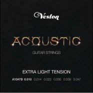 VESTON A1047 B комплект струн для акустической гитары, 10-47, нержавеющая сталь, фосфорная бронза от музыкального магазина МОРОЗ МЬЮЗИК