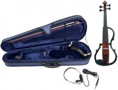 GEWA Line Brown электроскрипка в комплекте со смычком, футляром, канифолью, подбородником и наушниками от музыкального магазина МОРОЗ МЬЮЗИК