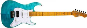 JET JS-450 OBL электрогитара, Stratocaster, корпус липа с топом из волнистого клена, 22 лада, HSS, tremolo, цвет OBL Ocean blue от музыкального магазина МОРОЗ МЬЮЗИК