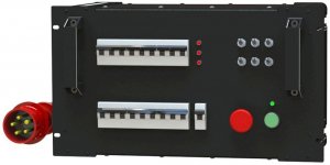 ЛЕБЕДКИ И СИСТЕМЫ УПРАВЛЕНИЯ EDS RC 6 MCT Рэковый пульт управления цепными электротельферами на 6 каналов; вх. PCE CEE 32A 5pol; вых. РСЕ СЕЕ 16А 4роI IP44 6шт; реверс, стоп, 6U