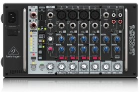 Behringer PMP500MP3 микшерный пульт с усилителем, MP3 плеер, 500Вт 4 Ом, 8 каналов (4 мик./лин., 2 стерео) от музыкального магазина МОРОЗ МЬЮЗИК