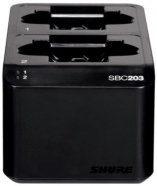 SHURE SBC203-E зарядная док-станция для двух аккумуляторов SB903 с блоком питания. Возможен заряд аккумулятора вместе с передатчиком от музыкального магазина МОРОЗ МЬЮЗИК
