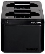 SHURE SBC203-E зарядная док-станция для двух аккумуляторов SB903 с блоком питания. Возможен заряд аккумулятора вместе с передатчиком от музыкального магазина МОРОЗ МЬЮЗИК