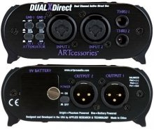 КОММУТАЦИЯ, РАЗЪЕМЫ, ПЕРЕХОДНИКИ ART DUAL X-Direct 2-х канальный активный директ-бокс, фантом или 9V бат, XLR/1/4"TRS