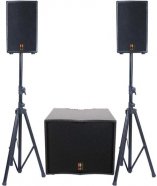 EUROSOUND FOCUS-1100A-USB Активный акустический комплект, 900 Вт (2 сат 10"+ 1 суб 15"), USB/SD MP3-проигрыватель, Bluetooth, стойки, кабели от музыкального магазина МОРОЗ МЬЮЗИК