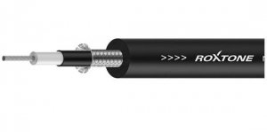 КОММУТАЦИЯ, РАЗЪЕМЫ, ПЕРЕХОДНИКИ ROXTONE GC010/100 Black инструментальный кабель, 1х0,22мм2, 28 жил в проводнике по 0,1мм, 100% эрканирование, D 6мм,  Черный, 4,65кг.,100м