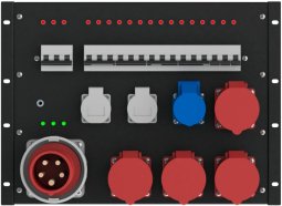 EDS R 552 рэковый дистрибьютор питания, вход РСЕ CEE 5P 63А, выход РСЕ СЕЕ 5P 32А - 4 шт, 3P 16A - 1шт, Schuko 16A - 2шт, 8U от музыкального магазина МОРОЗ МЬЮЗИК