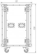 IMLIGHT RCC9-480-22U рэковый кейс 22U, глубина 480мм, DIN рейка, ламинированная фанера 9мм, колеса 100мм, два с тормозом, 1159x534x732мм, 38.7кг от музыкального магазина МОРОЗ МЬЮЗИК