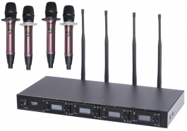 LAudio 8000-UH беспроводная радиосистема, 4 ручных микрофона 4-канальная беспроводная микрофонная система состоит из 4 наборов независимых модулей УВЧ от музыкального магазина МОРОЗ МЬЮЗИК