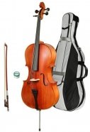 ANDREW FUCHS CL-200M 4/4 виолончель (КОМПЛЕКТ - смычок + чехол) студенческая модель, верхняя дека резонансная ель массив от музыкального магазина МОРОЗ МЬЮЗИК