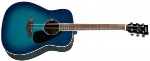 YAMAHA FG820 SUNSET BLUE акустическая гитара, большой корпус, верхняя дека из массива ели, нижняя дека и обечайки из красного дерева от музыкального магазина МОРОЗ МЬЮЗИК