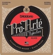 D'Addario EJ49 PRO ARTE струны для классической гитары. серебро (Silver),черный нейлон, нормальное натяжение от музыкального магазина МОРОЗ МЬЮЗИК