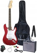 Sunsmile MEGP-RD комплект электрогитара Strat S/S/S, комбоусилитель, чехол, ремень, кабель, тюнер, цвет красный Flamed Red от музыкального магазина МОРОЗ МЬЮЗИК