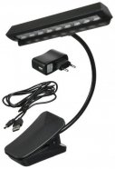 DEKKO FL-9030-1 подсветка для пюпитра светильник светодиодный для пюпитра или клавишных, с адаптором, крепление типа прищепка, гибкая ножка, 19 LED от музыкального магазина МОРОЗ МЬЮЗИК
