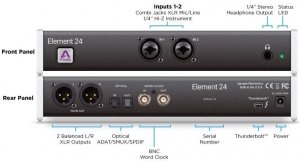 Apogee Element 24 интерфейс Thunderbolt мобильный 22-канальный, 192 кГц от музыкального магазина МОРОЗ МЬЮЗИК